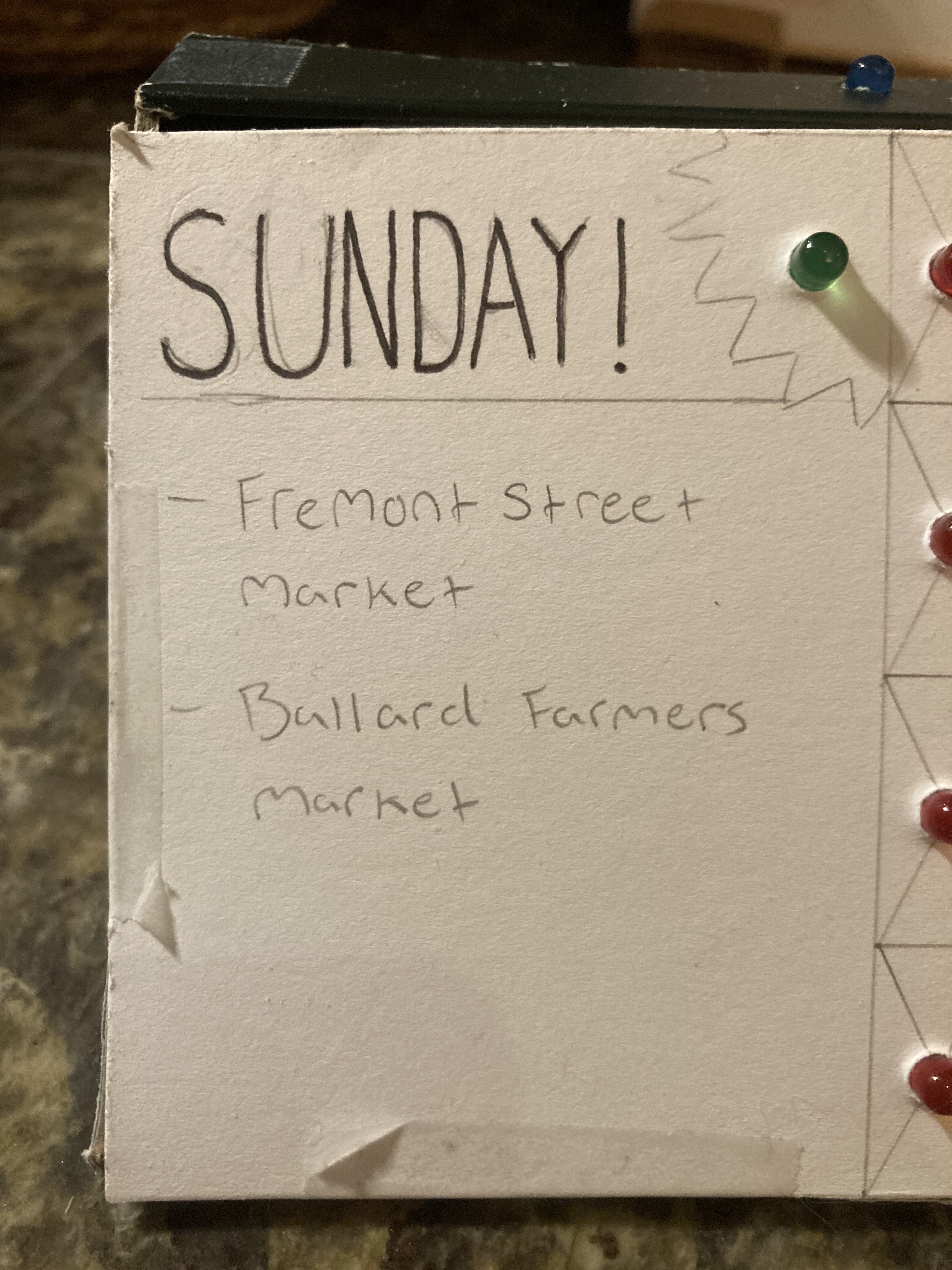 A closer view of the right side of the panel with the four red and four yellow LEDs in 2 seperate columns down the left side, each row labeled with a different bus route number and cardinal direction on the right.
